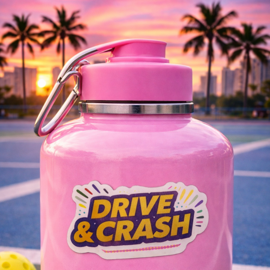 Drive & Crash Pickleball Sticker